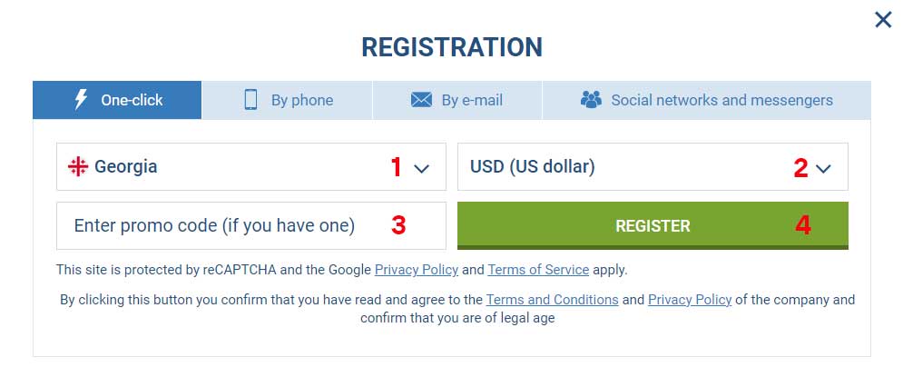 One-Click Registration