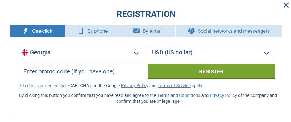 One-click Registration